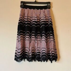 Missoni Black and Pink Textured A-Line Skirt